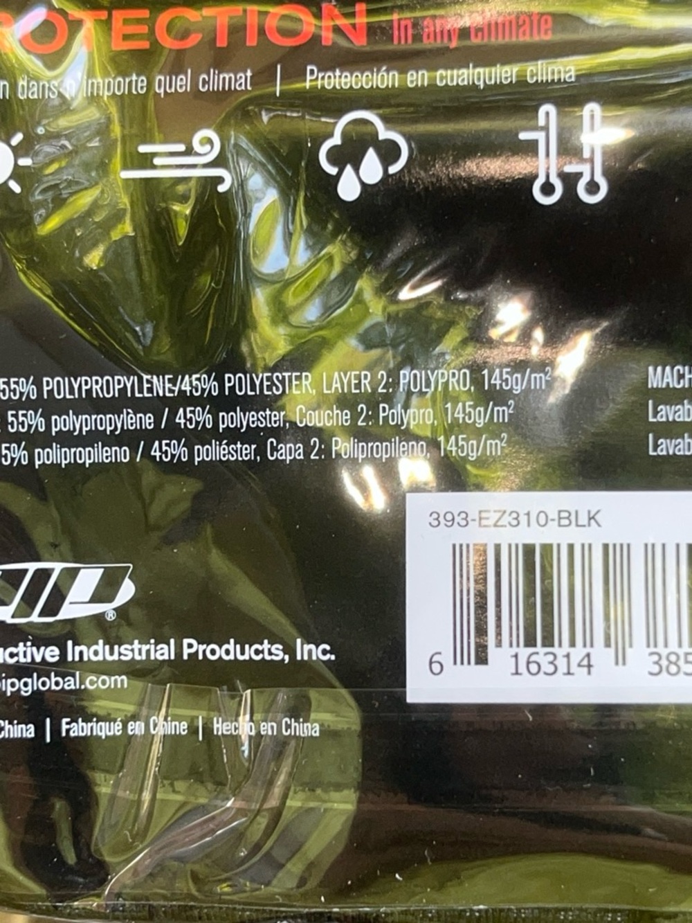 Six Protective Industrial Products Black Face Mask - EZ310